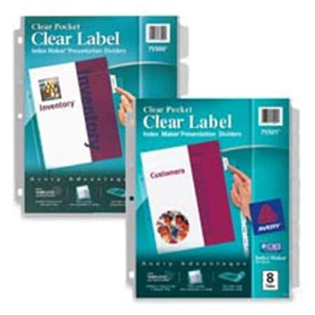 The Workstation Consumer Products Divider-Sheet Protector- w- Clear Pocket- Punched- 5-Tab- Clear TH18405